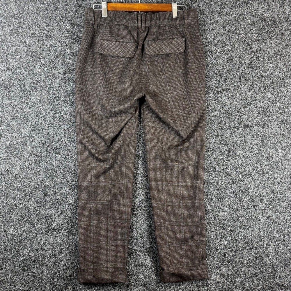 Democracy Womens Brown Plaid High Rise Straight Leg Cuffed Trousers BN22139Z5E M - Picture 2 of 8